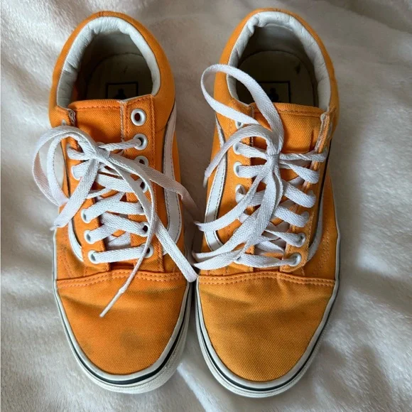 Vans Orange and White Unisex Sneakers - Picture 3 of 8